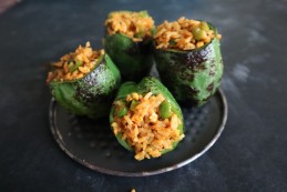 Leftover Rice Stuffed Capsicum Recipe